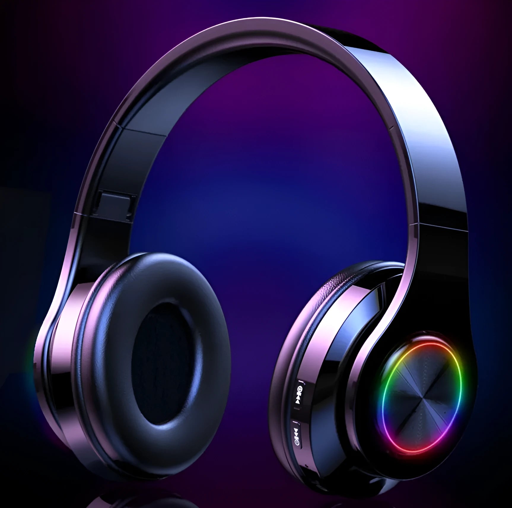 Black T6 wireless Bluetooth headset with over-ear design for music and calls.