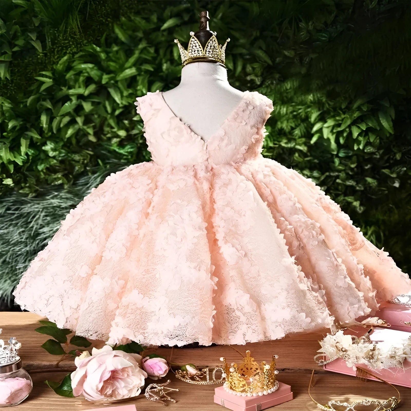 Pink baby girl dress for 1 year old cotton blend with height size chart 100cm