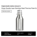Stainless steel thermal pot with large capacity for outdoor and portable use.