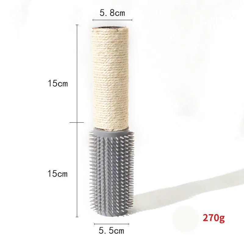 Brown sisal cat scratching post measuring 30cm tall with sisal rope wrapping