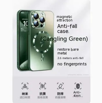 Frosted glass magnetic suction phone case for iPhone 15 in matte finish multiple colours