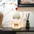 Linglan ancient style melting wax lamp with metal holder in cream white finish