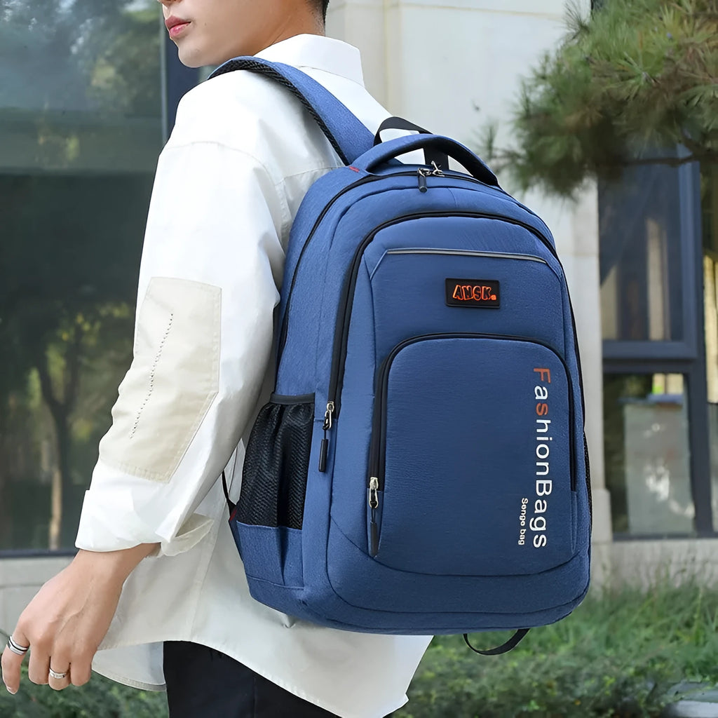 Street trend fashion backpack with 20L capacity, laptop compartment, and multiple organisational pockets in nylon