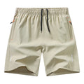 Men's summer athletic shorts in thin polyester, straight leg, available in five colours and sizes S to 2XL