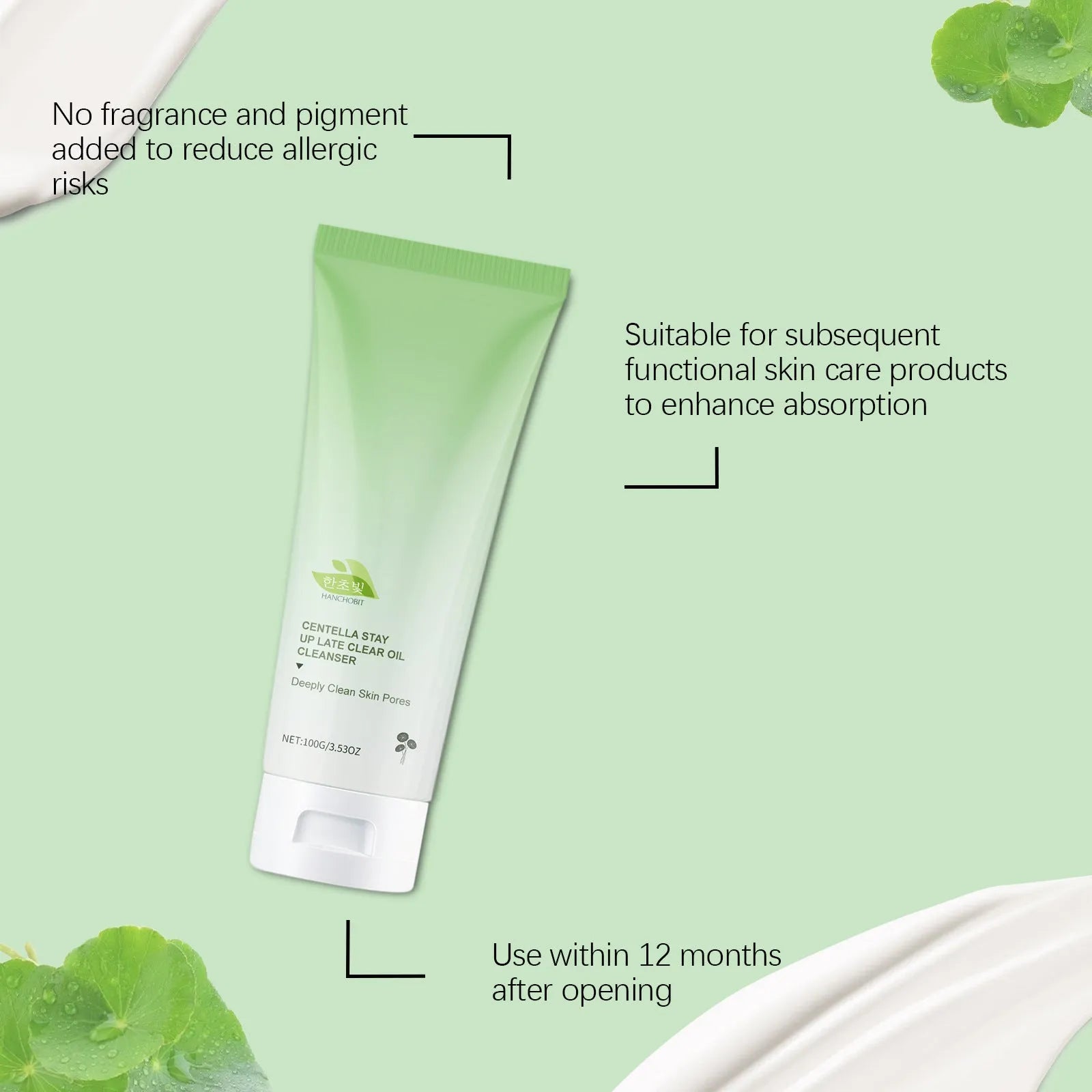 100g bottle of Centella Stay Up Late Clear Oil Cleanser, a transparent facial cleansing oil.