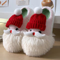 Cute Christmas Santa Claus home slippers plush upper colour block design non-slip EVA sole indoor shoes