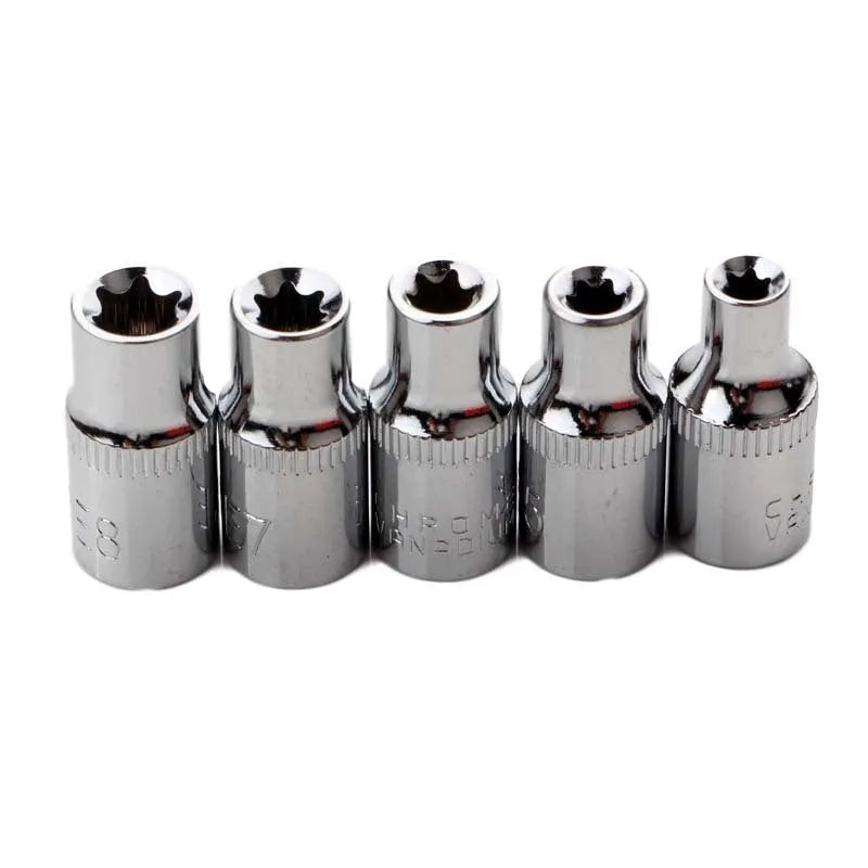 14-piece E-type socket combination tool set in red storage box with chrome vanadium steel construction