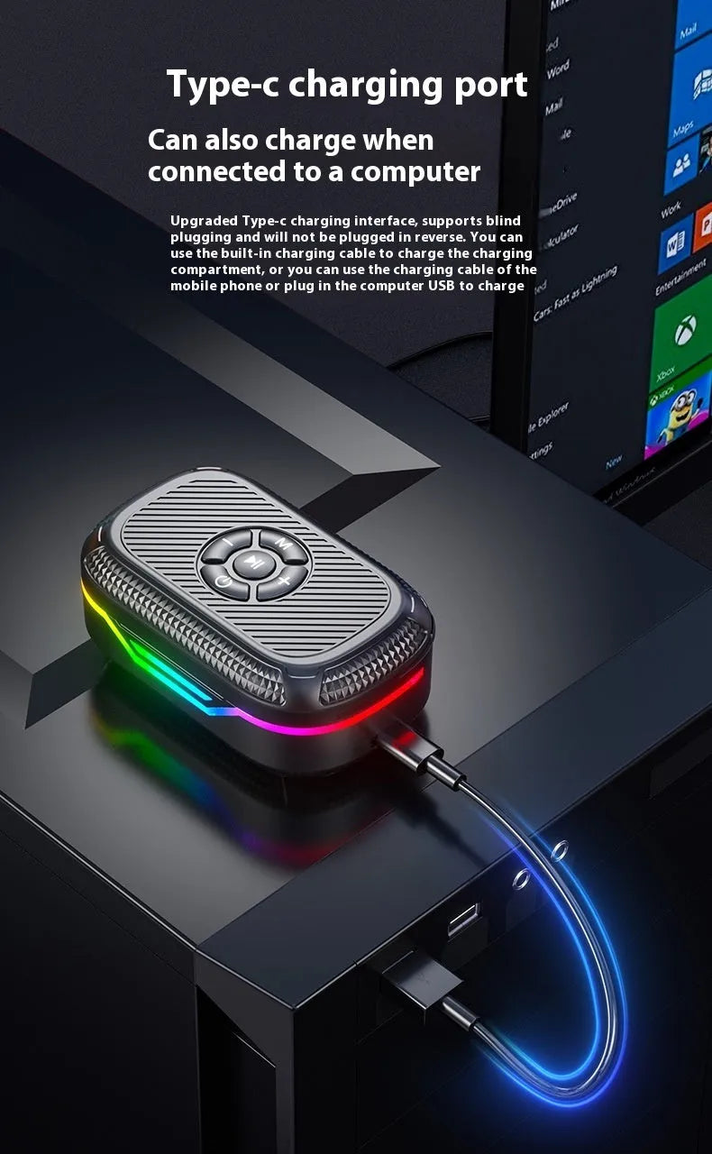 In-ear Bluetooth headset DX13 Black with digital display screen showing battery level, PC ABS build
