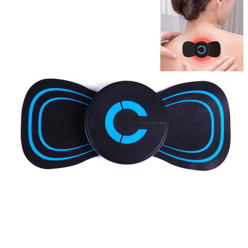HQ-185 black mini electric shoulder and neck massager showing 15cm compact size