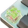 Transparent resin keycap with starry sky pattern in four colour options for mechanical keyboards