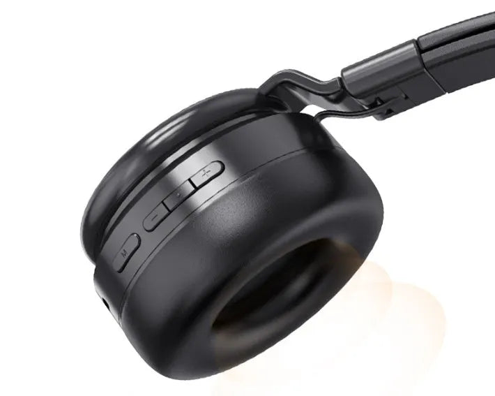 Black R10 wireless Bluetooth headset with Bluetooth 5.0 and 30 hour playtime