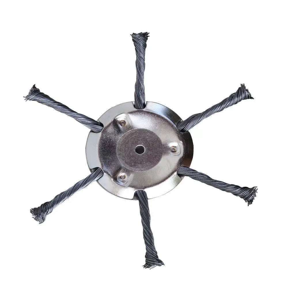 Stainless steel wire brush accessory for electric mower with 150mm diameter head