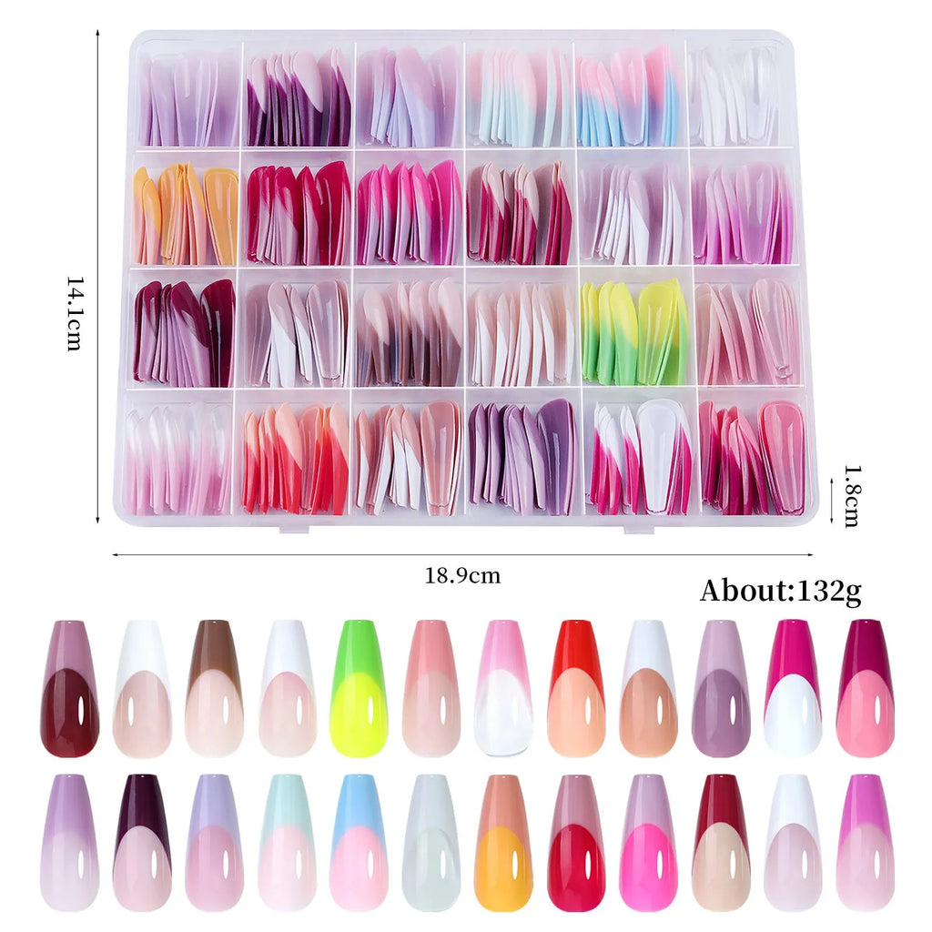 Open box showing 288 French wear armour style seamless removable nail stickers.