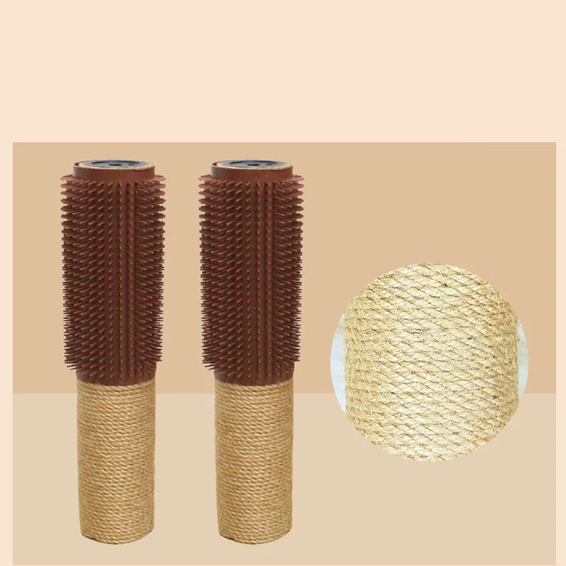 Brown sisal cat scratching post measuring 30cm tall with sisal rope wrapping