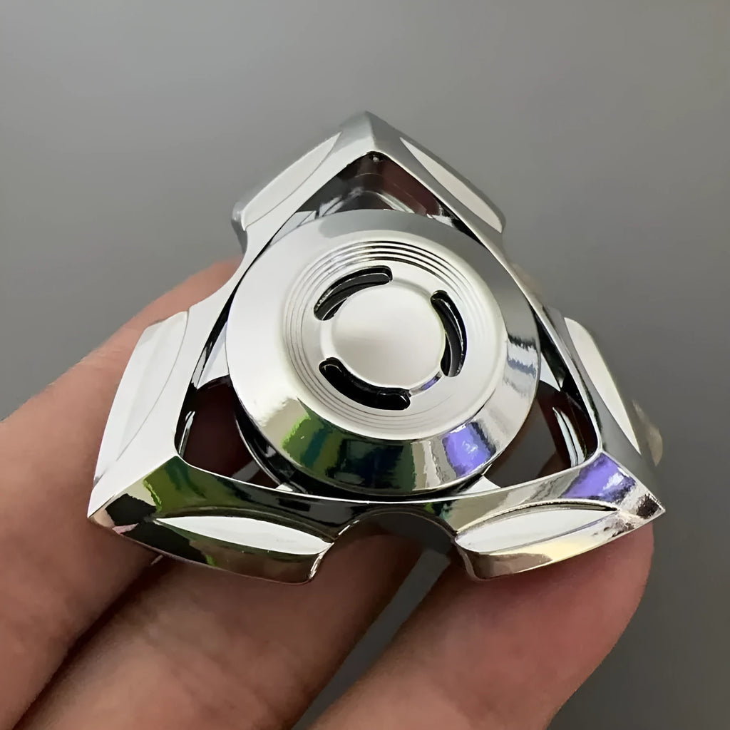 Alloy metal fingertip gyro decompression toy in silver and colourful options