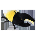 Small 10cm black plush doll of a Japanese rhinoceros beetle pendant with short pile fabric.