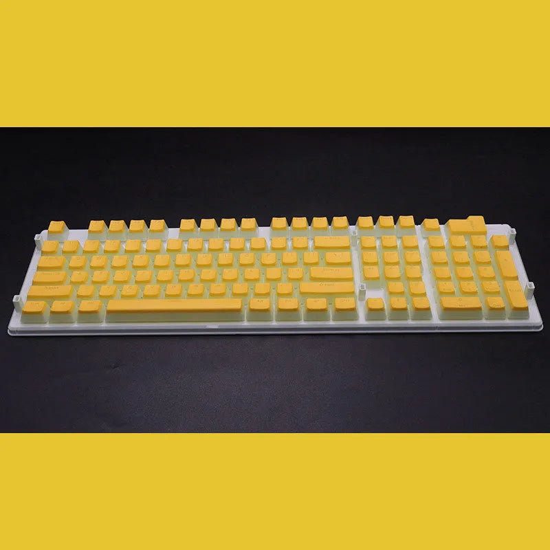 108-key pudding keycap set with transparent sides for mechanical keyboards in various colour options