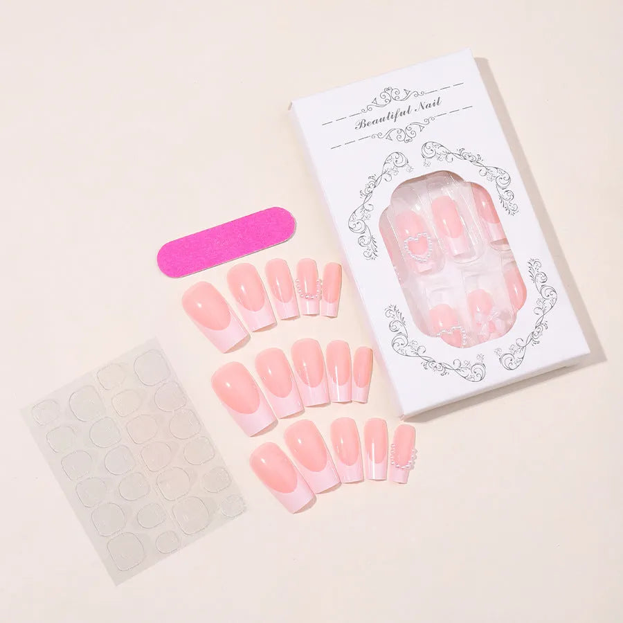 French love pearl removable nail stickers in colour XD93 with jelly glue and polish rub