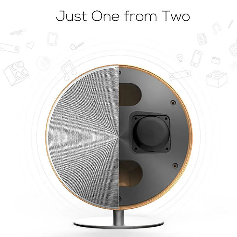 M23 wooden subwoofer Bluetooth speaker in Black with USB port and fabric grille