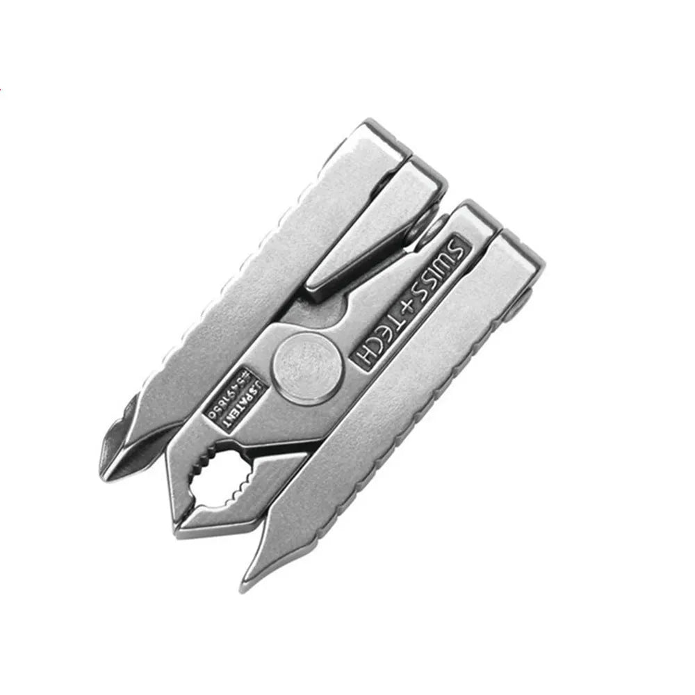 Multifunctional mini pliers made from 420 stainless steel, silver, 47mm closed, 82mm expanded