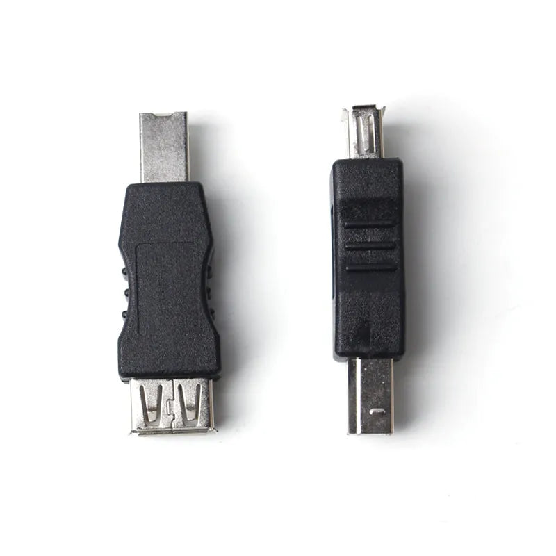 Black USB female to printer male adapter cable with copper wire and injection moulded body, 0.012 kg