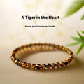 Tigereye stone geometric bracelet in new Chinese style with round beads
