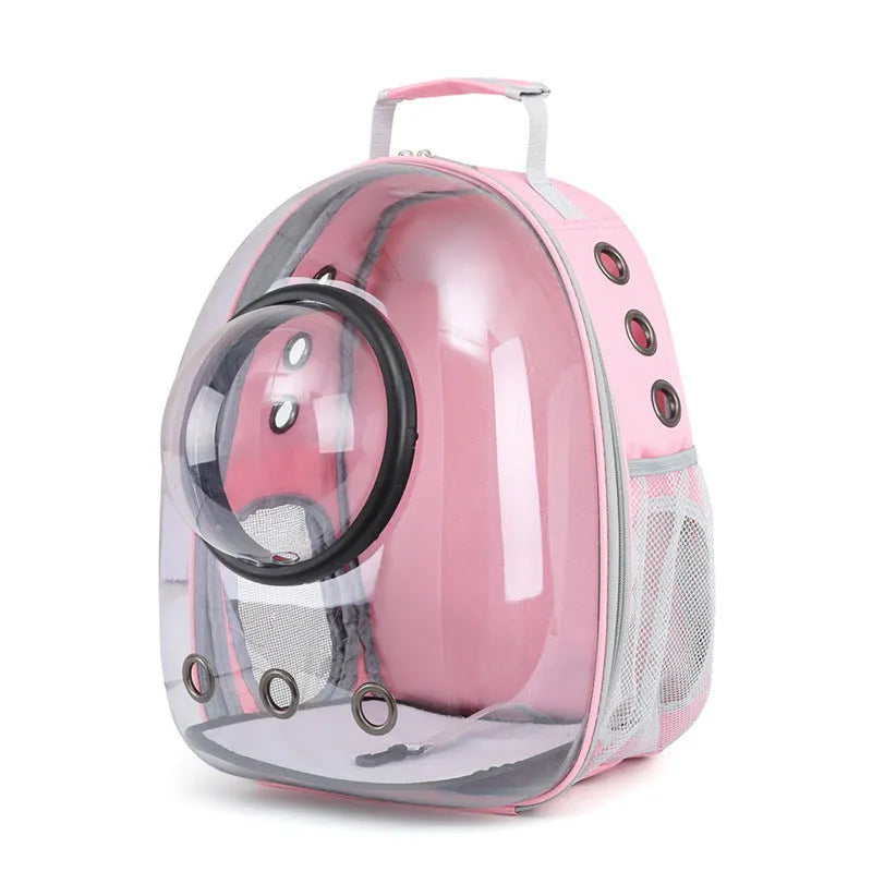 Solid colour transparent full-window pet bag in PC material for pets under 6.50kg