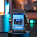 Windproof USB-C rechargeable electric arc lighter with a built-in fidget gyroscope, shown in blue.