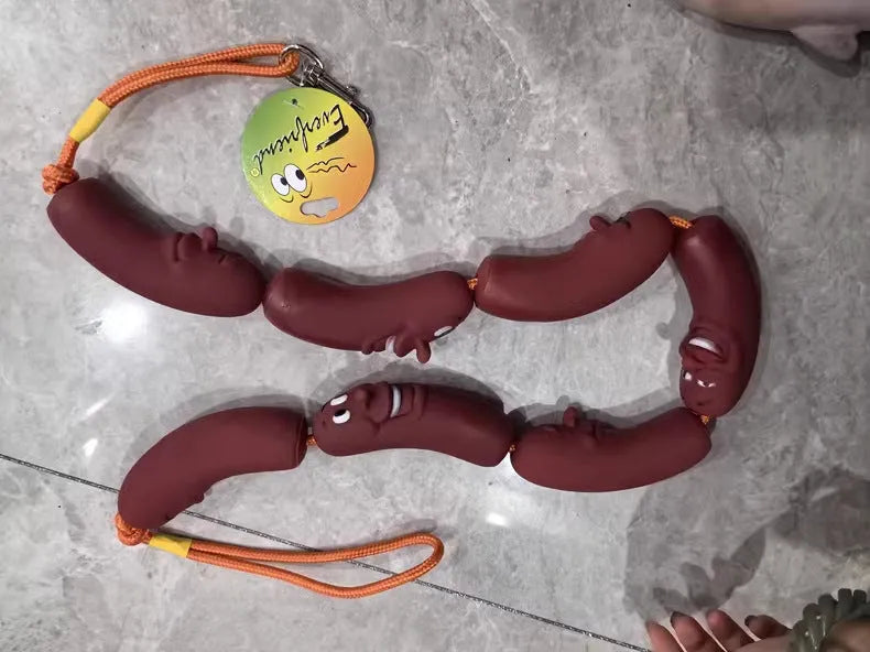 108cm thick rope dog traction chain lead with funny sausage design for small medium pets