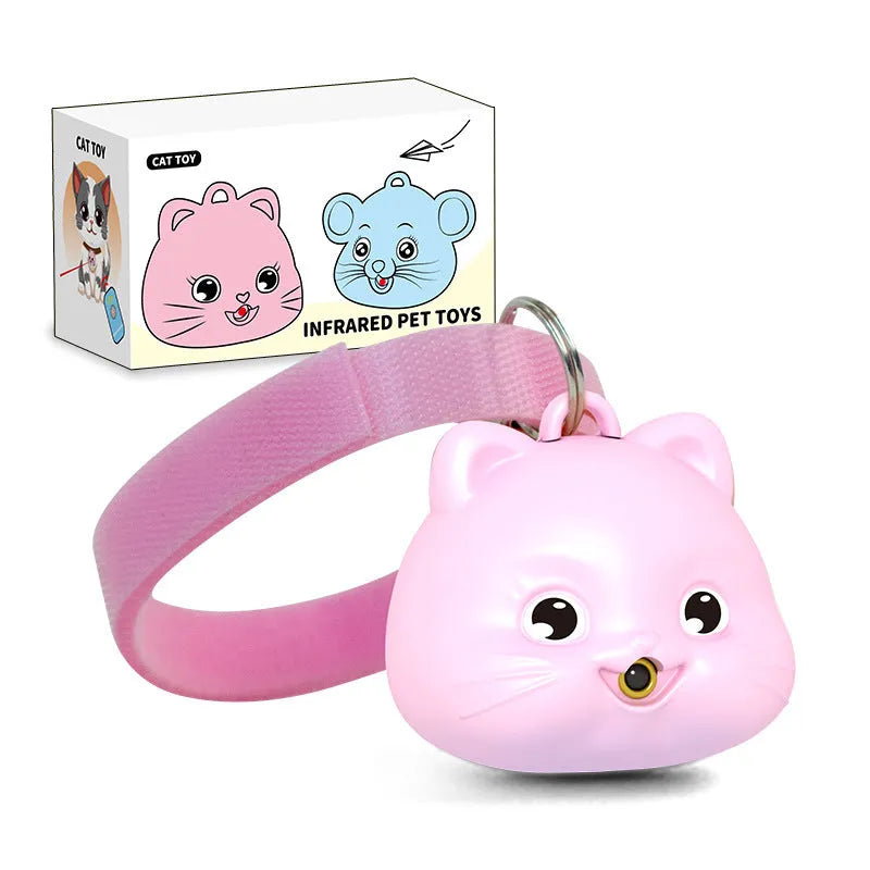 Rechargeable remote control cat collar with infrared halter coil, adjustable plastic design in pink and blue options