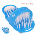 Plastic shower feet slipper with suction cup base and built-in pumice stone for cleaning feet without bending