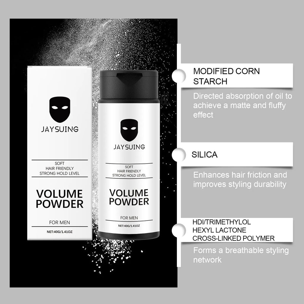 40g container of hair styling powder with corn starch formula for volume and texture control
