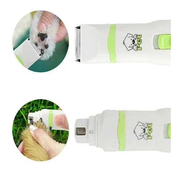 White Shears Pet Supplies two-in-one electric pet hair trimmer and nail polisher set with ceramic blade and two-opening nail polisher
