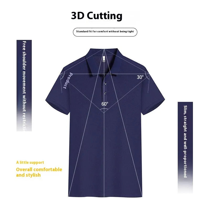 Men's lapel work shirt in cool silk cotton fabric with short sleeves and multiple colour options