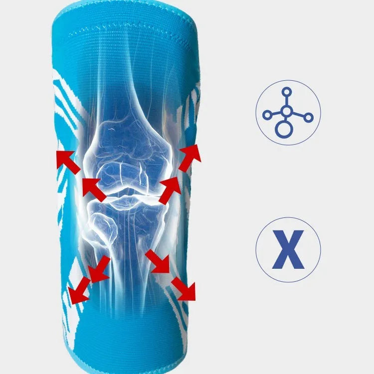 Black and blue basketball knee pads for men with kneecap protection