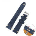 Genuine suede leather watch strap in brown, shown in a small waist design.