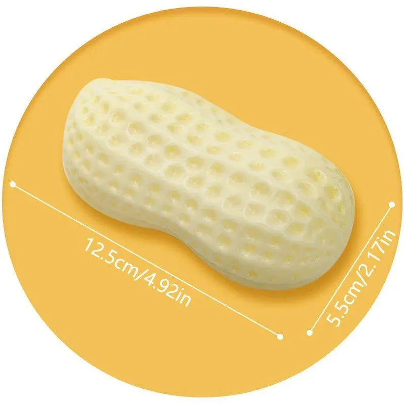 Yellow rubber vinyl dog toy for small dogs with squeaker for chewing and boredom relief