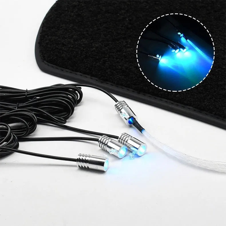 Car luminous foot mat set with polyester LED, USB power and front or rear 2-4 piece options