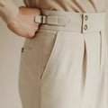 Men's slim-fit formal trousers in straight-leg design for business wear