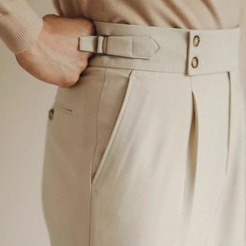 Men's slim-fit formal trousers in straight-leg design for business wear