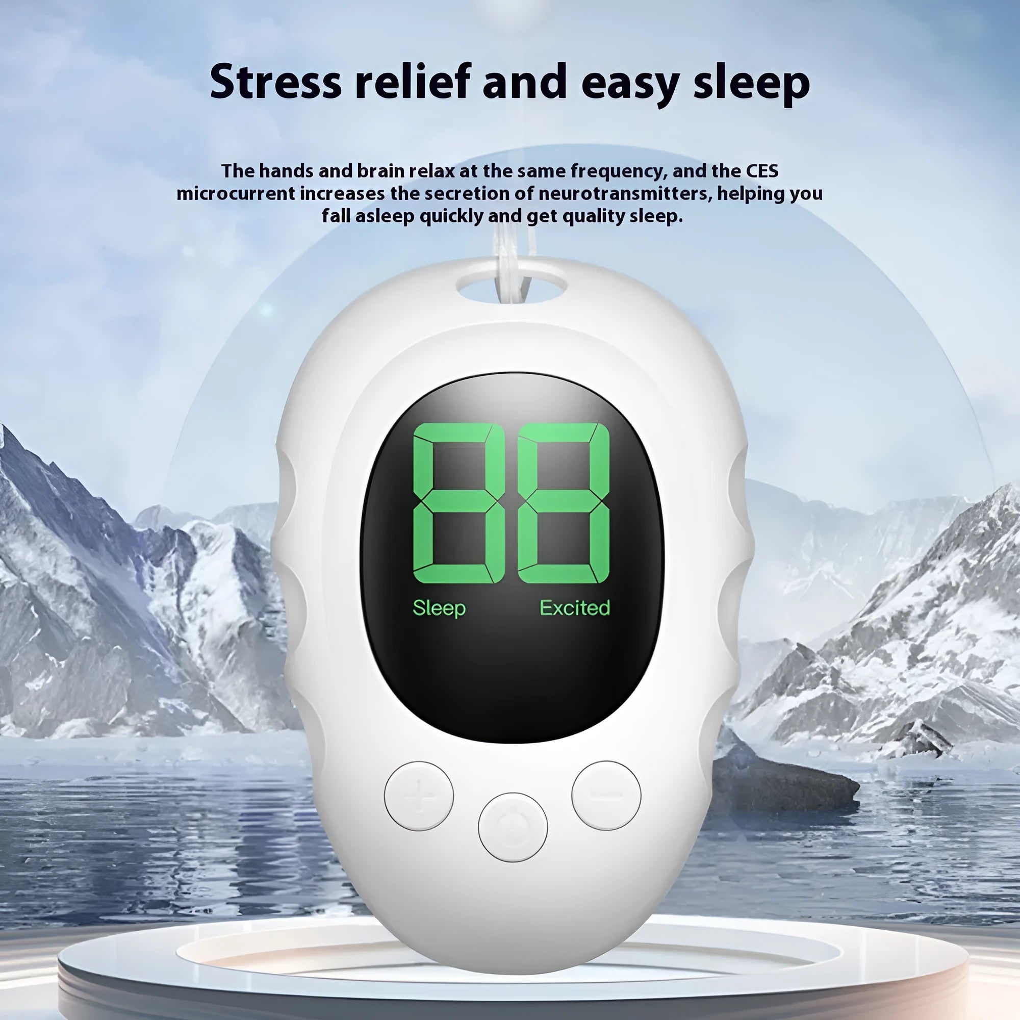 Silicone sleep aid hand grip device in white black or green with rechargeable battery and sleep monitor