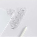 Square plastic photo note holder in white, black, or transparent, 3.2cm wide.