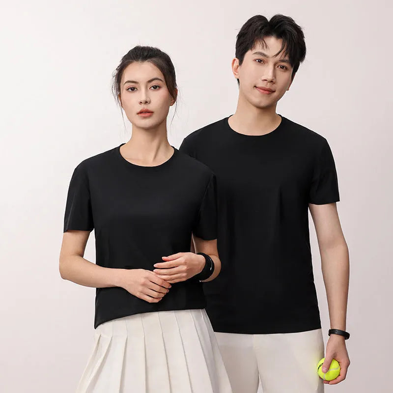 Ice silk quick-drying T-shirt in slim fit with antibacterial and anti-UV properties for summer sports