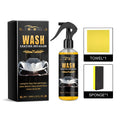 Wash coating detailer car cleaning kit with PET bottle, microfibre cloth, and applicator sponge