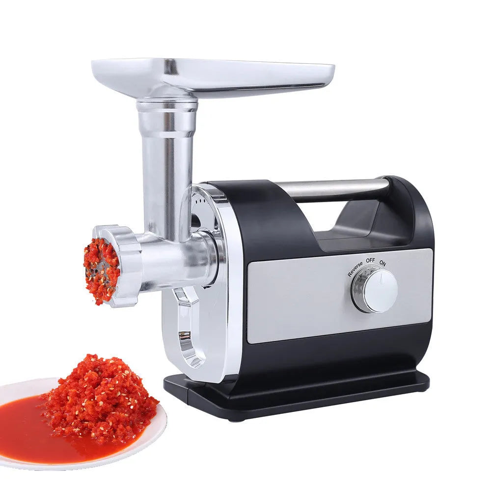 Fashion Simple Home Electric Meat Grinder matte black stainless steel body 285x160x335mm