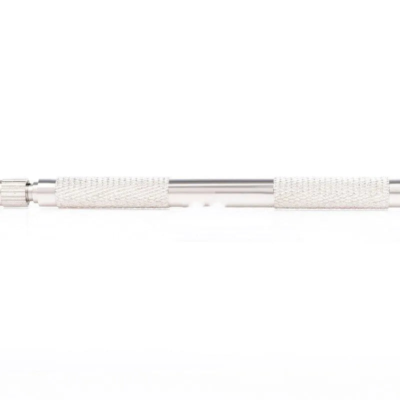 5-piece iron watch strap changing tool set with double end detachable earbud and spare needles in silver