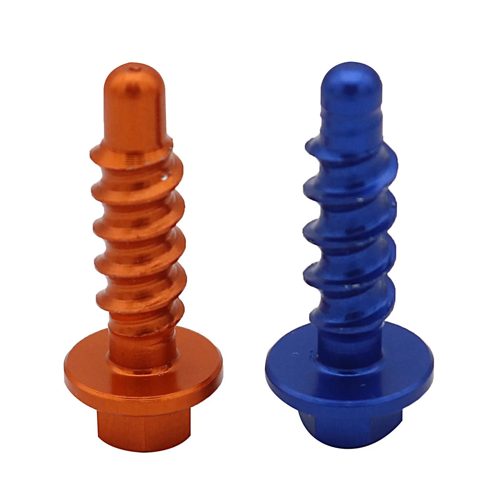 Set of 10 self-tapping T6061 aluminium screws in Black, Orange, Blue, and Red for KTM off-road motorcycles