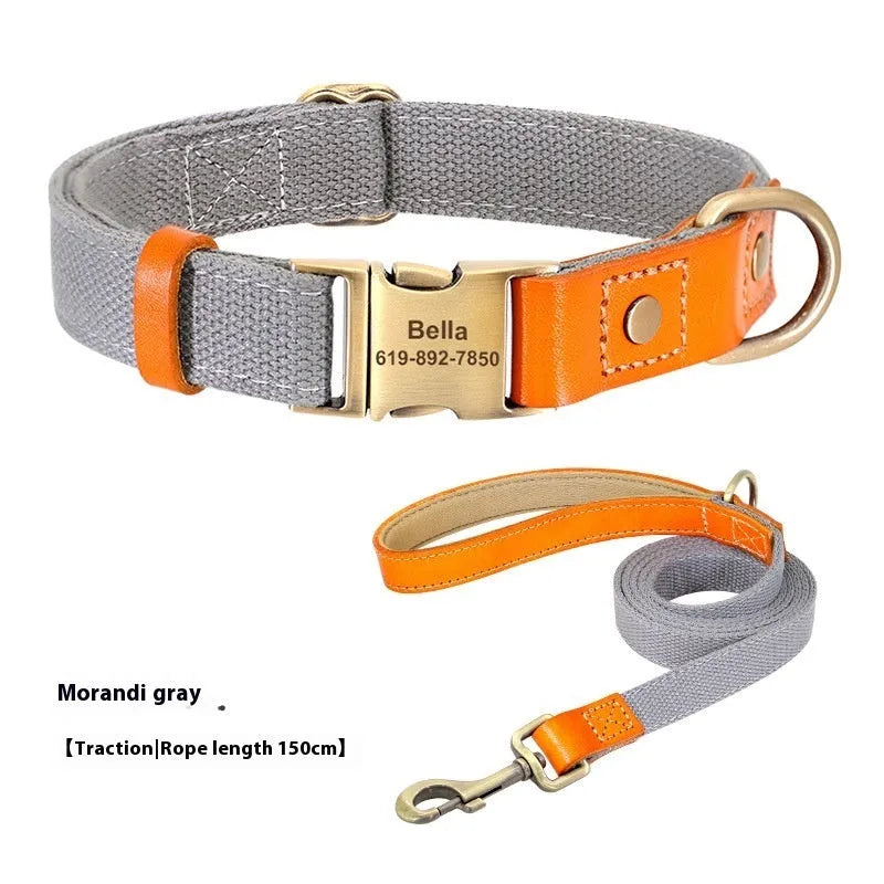 Small dog mohair collar and traction rope set in multiple colour options for XS, S, M breeds