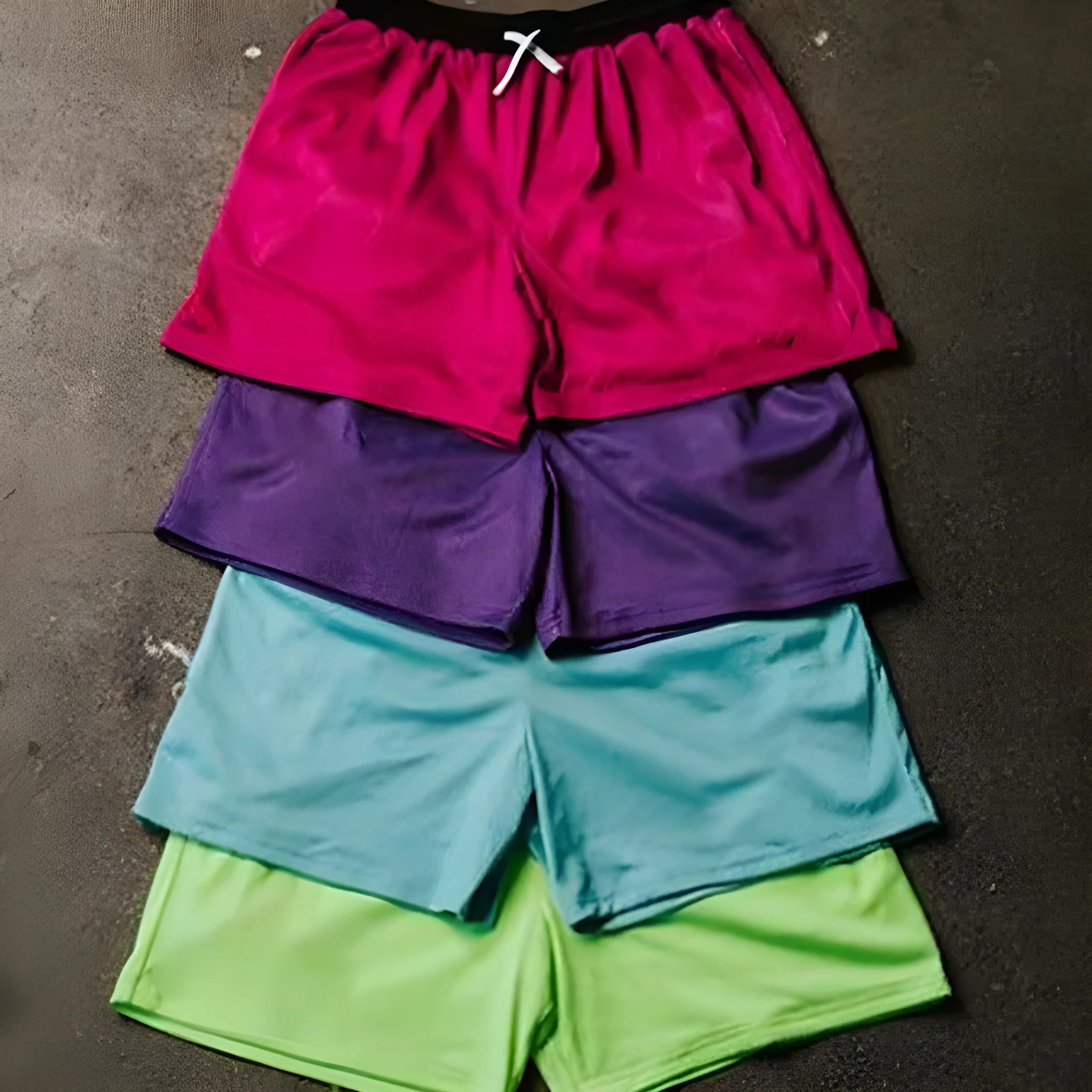 Men's solid colour mesh quick-drying shorts for running and fitness in summer
