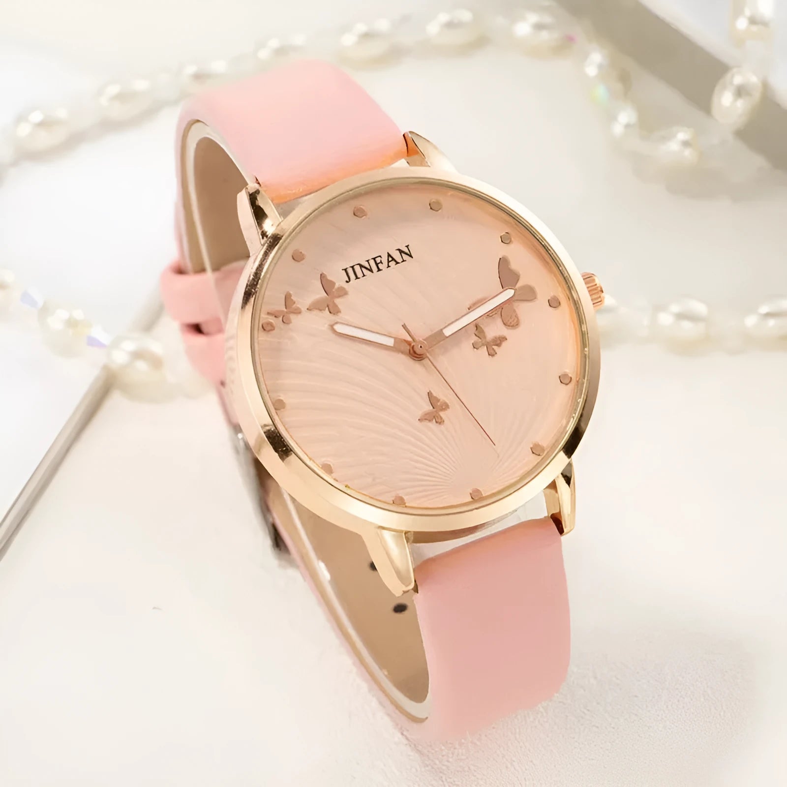 Student Sweet Butterfly Macron quartz watch 36mm dial alloy band casual style